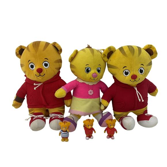 Mr Rogers Neighborhood Daniel Tiger Plush Dolls & Toy Figures Cake Toppers LOT - Picture 1 of 5